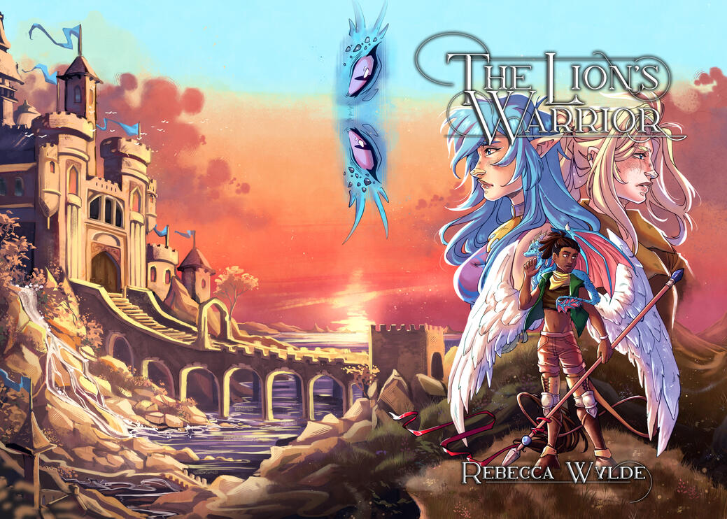 Wraparound Book Cover Illustration for The Lion's Warrior by Rebecca Wylde (2024)